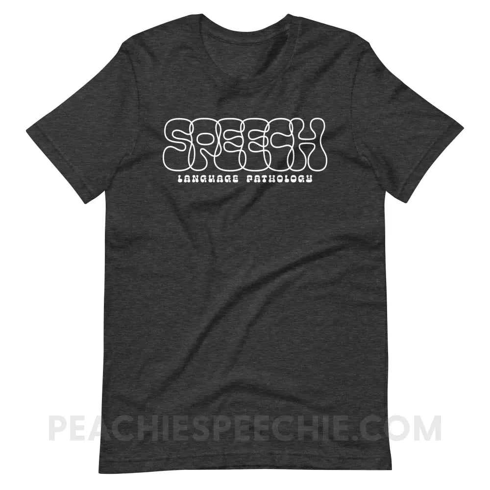 Overlapping Speech Premium Soft Tee - Dark Grey Heather / S - T-Shirt peachiespeechie.com