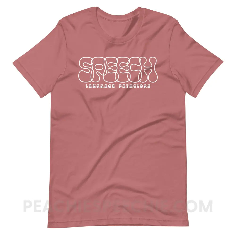 Overlapping Speech Premium Soft Tee - Mauve / S - T-Shirt peachiespeechie.com