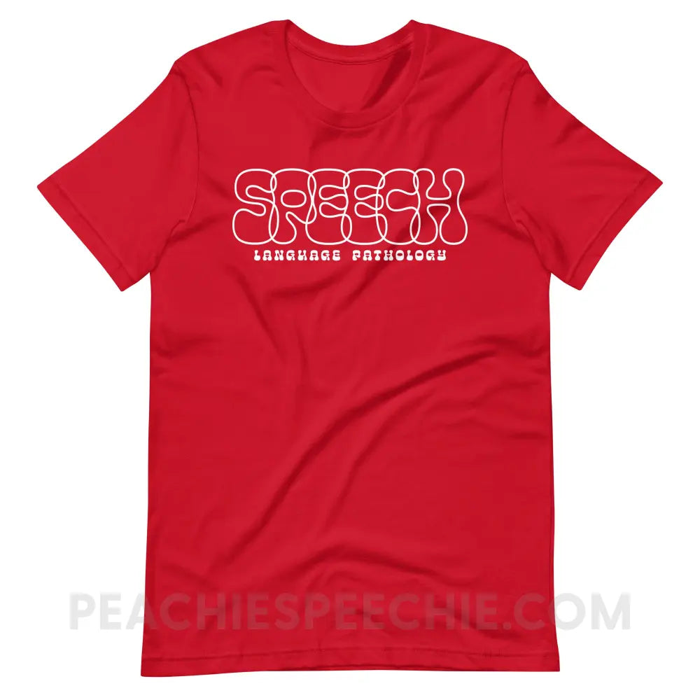 Overlapping Speech Premium Soft Tee - Red / S - T-Shirt peachiespeechie.com
