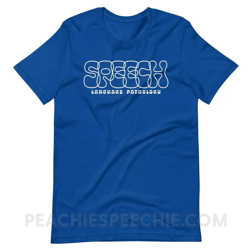 Overlapping Speech Premium Soft Tee - True Royal / S - T-Shirt peachiespeechie.com