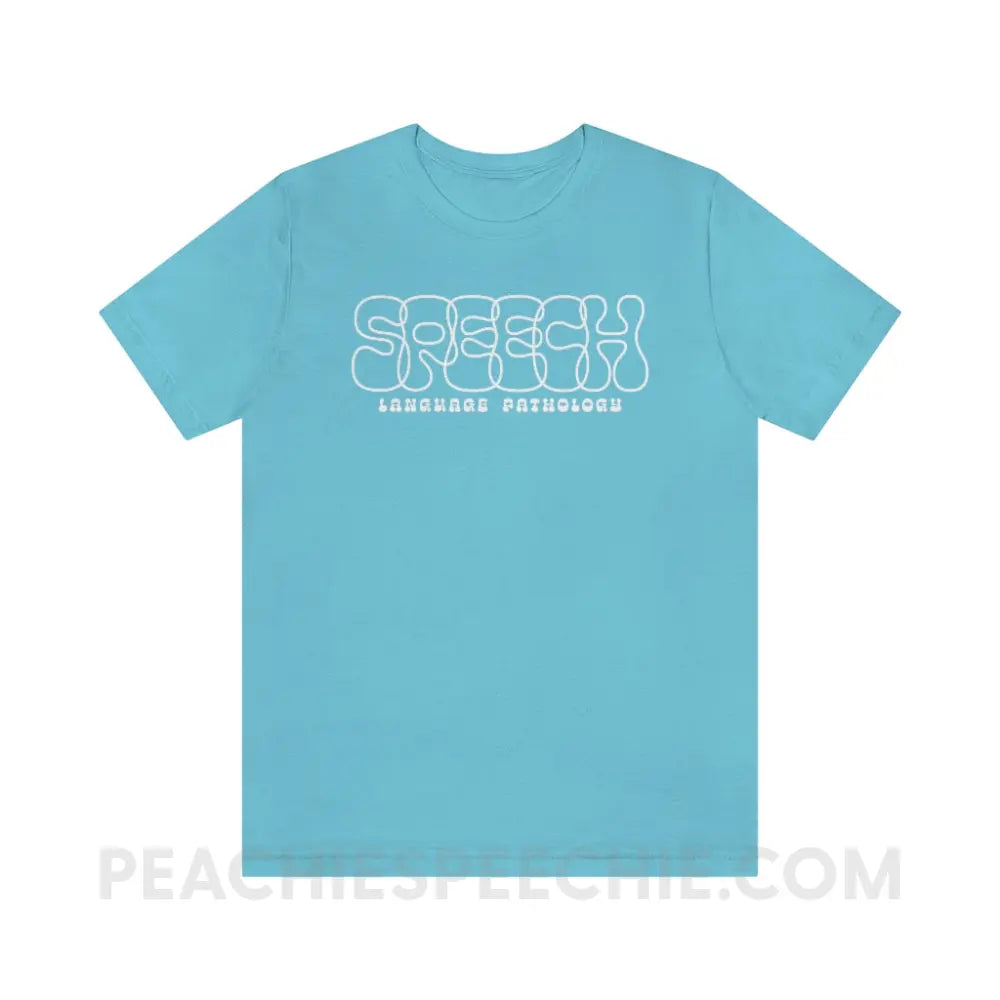 Overlapping Speech Premium Soft Tee - Turquoise / S - T-Shirt peachiespeechie.com
