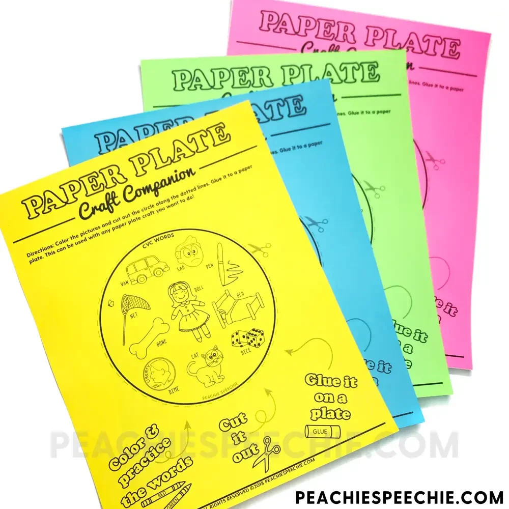 Paper Plate Articulation and Language Activities - Materials peachiespeechie.com