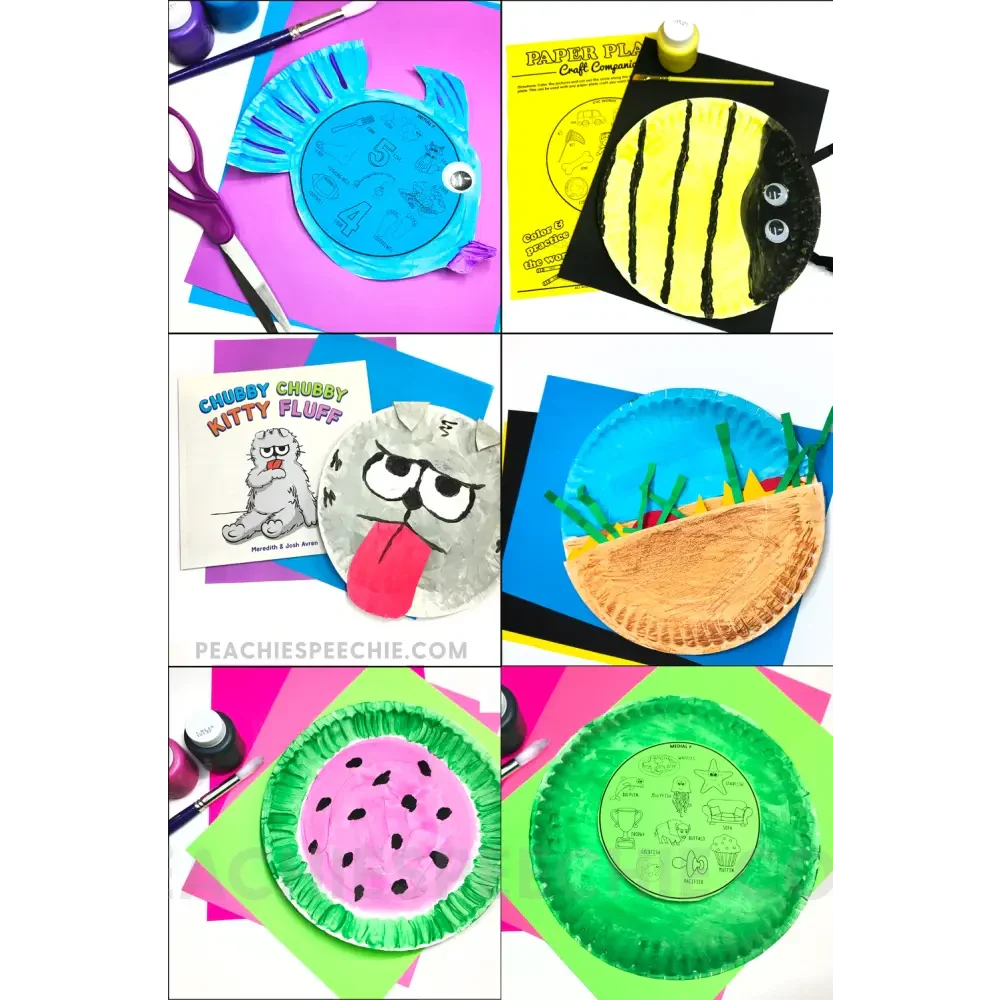 Paper Plate Articulation and Language Activities - Materials peachiespeechie.com