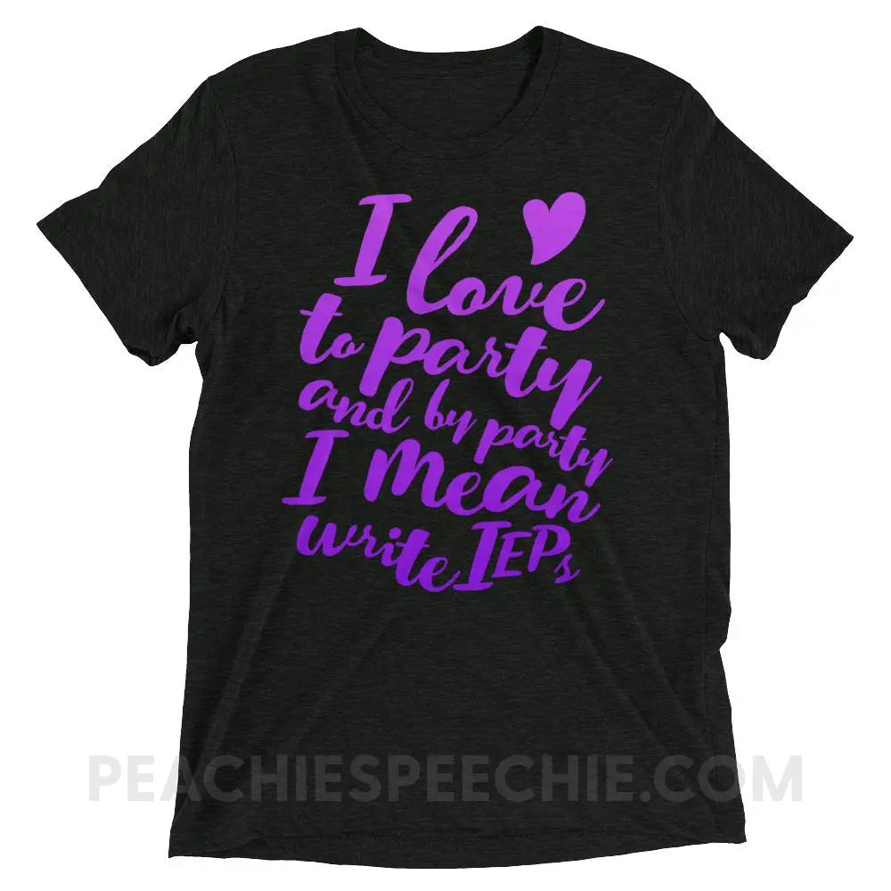 IEP Party Tri-Blend Tee - Charcoal-Black Triblend / XS - T-Shirts & Tops peachiespeechie.com