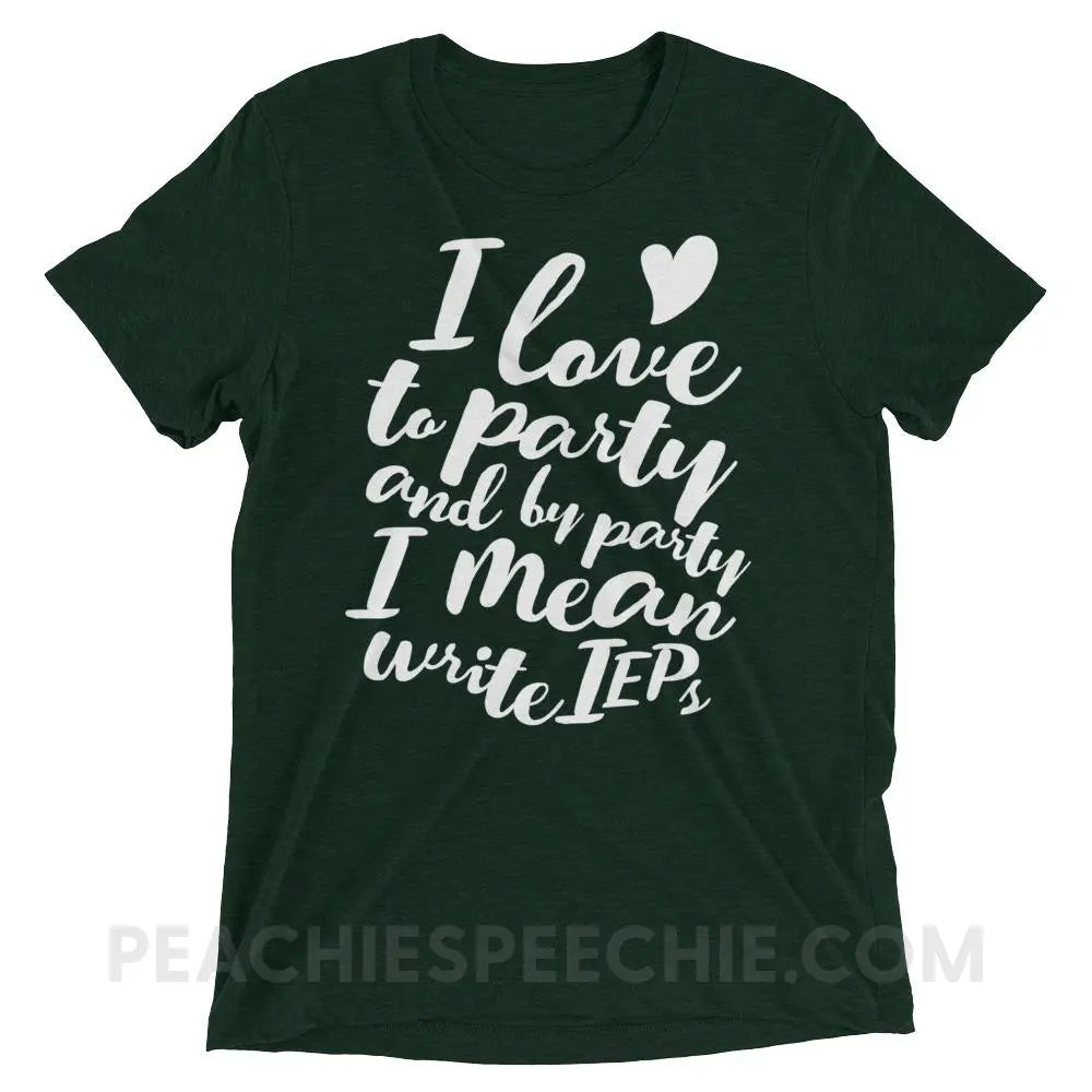 IEP Party Tri-Blend Tee - Emerald Triblend / XS - T-Shirts & Tops peachiespeechie.com