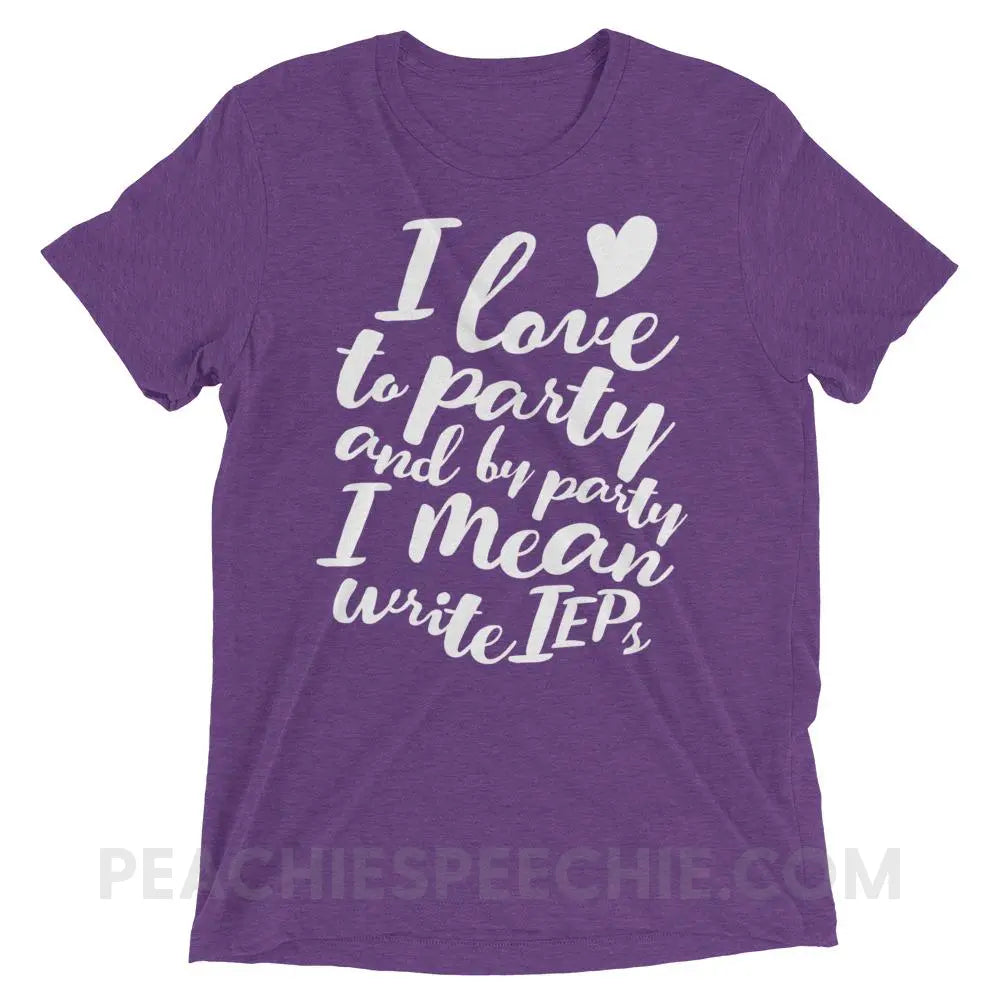 IEP Party Tri-Blend Tee - Purple Triblend / XS - T-Shirts & Tops peachiespeechie.com