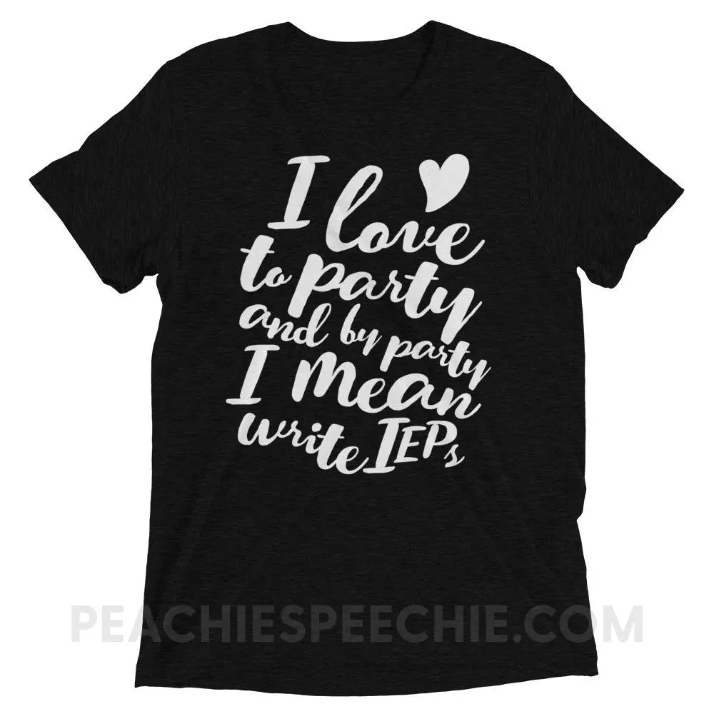 IEP Party Tri-Blend Tee - Solid Black Triblend / XS - T-Shirts & Tops peachiespeechie.com