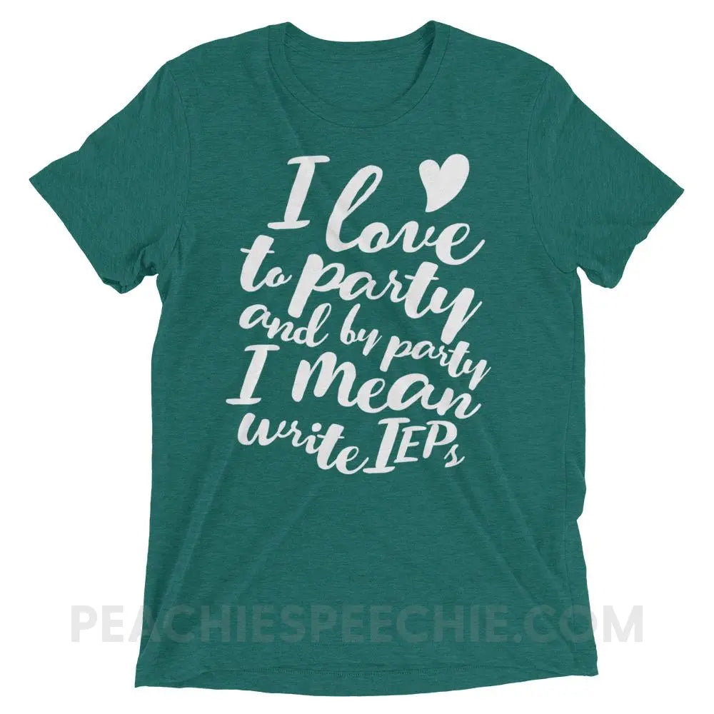 IEP Party Tri-Blend Tee - Teal Triblend / XS - T-Shirts & Tops peachiespeechie.com