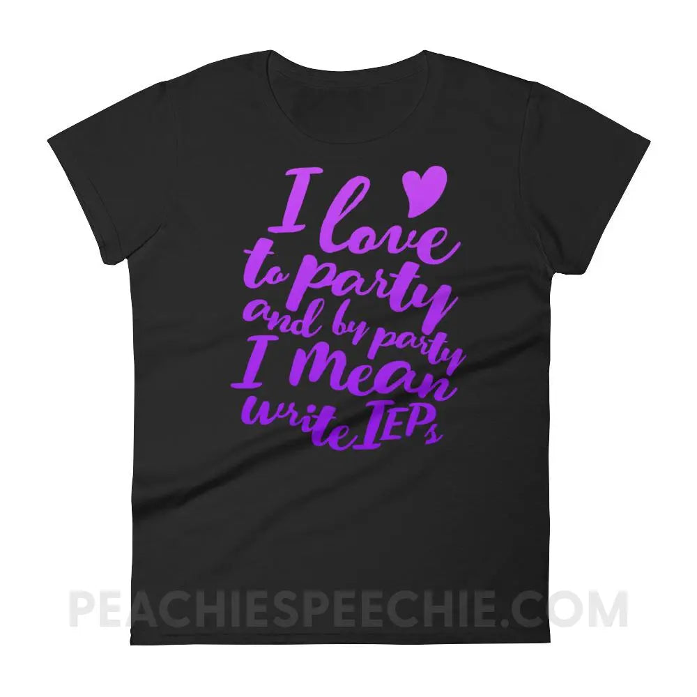 IEP Party Women’s Trendy Tee - Black / S - T-Shirts & Tops peachiespeechie.com