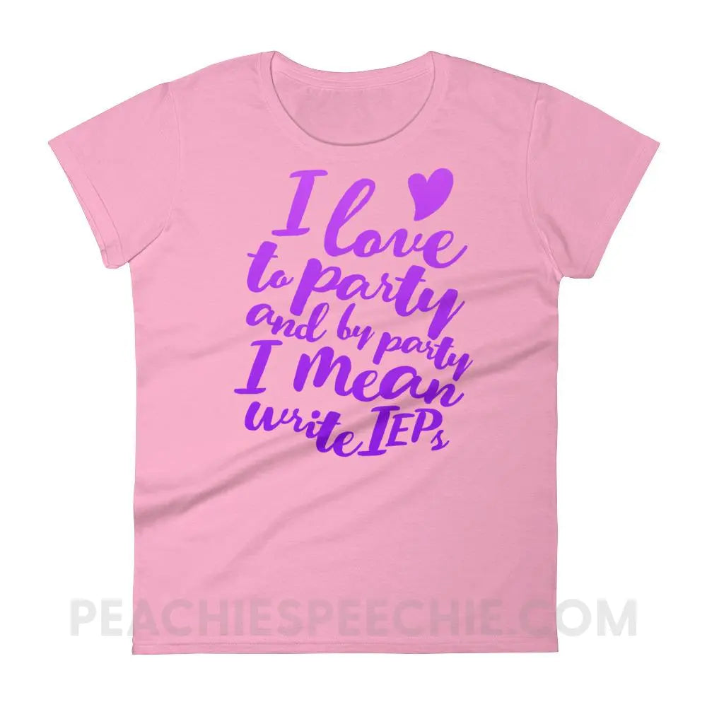 IEP Party Women’s Trendy Tee - CharityPink / S - T-Shirts & Tops peachiespeechie.com