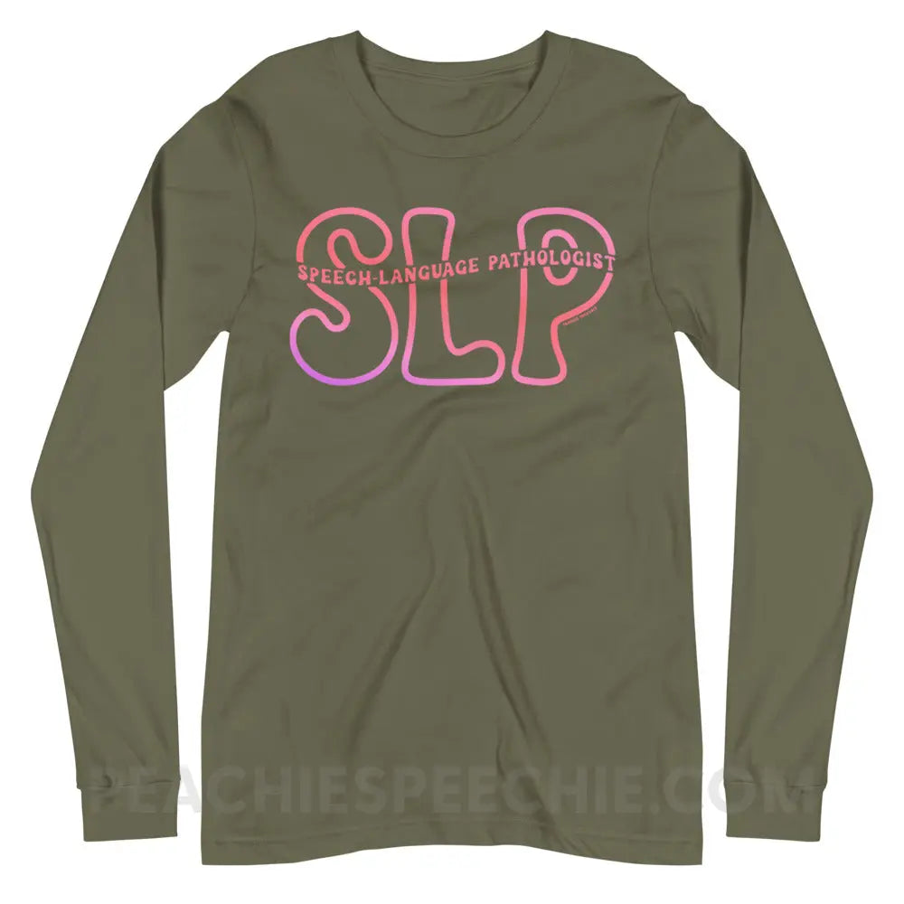 SLP Passthrough Premium Long Sleeve - Military Green / XS - peachiespeechie.com