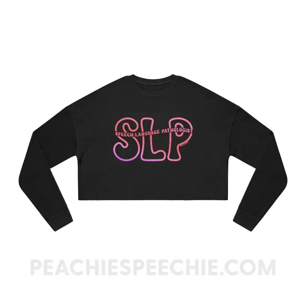 SLP Passthrough Soft Crop Sweatshirt - Black / S - peachiespeechie.com