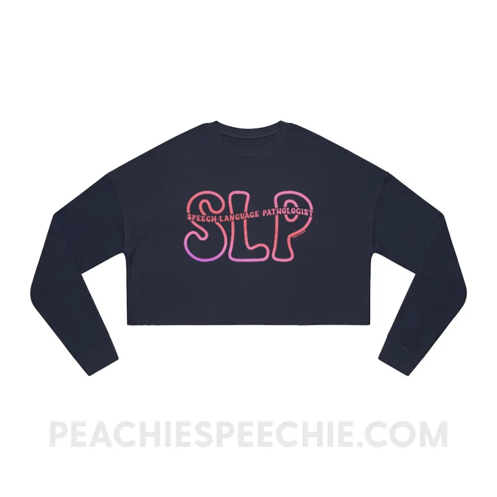 SLP Passthrough Soft Crop Sweatshirt - Navy / S - peachiespeechie.com