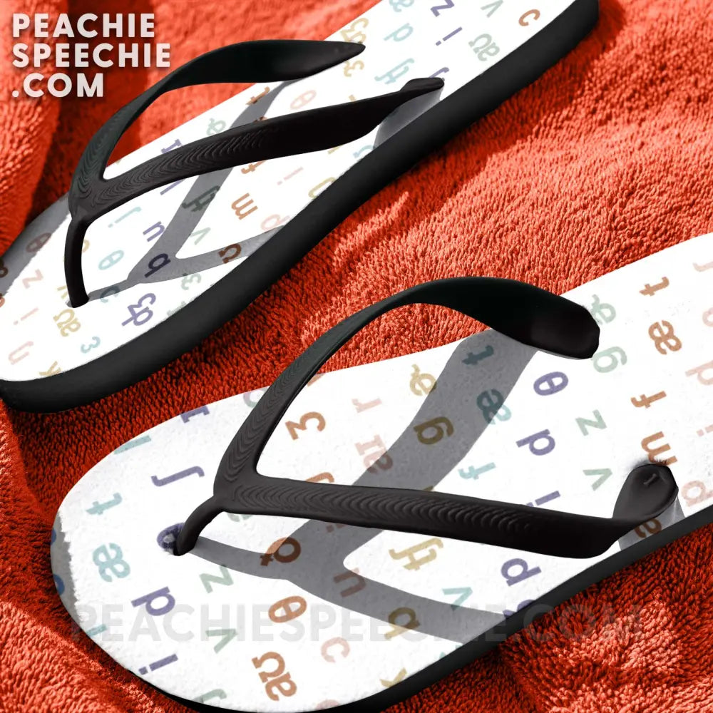 IPA Pattern Flip-Flop Sandals - S - peachiespeechie.com
