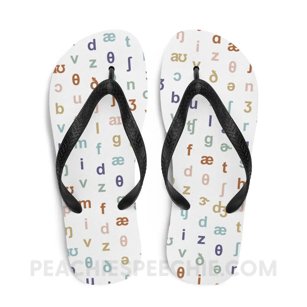 IPA Pattern Flip-Flop Sandals - peachiespeechie.com
