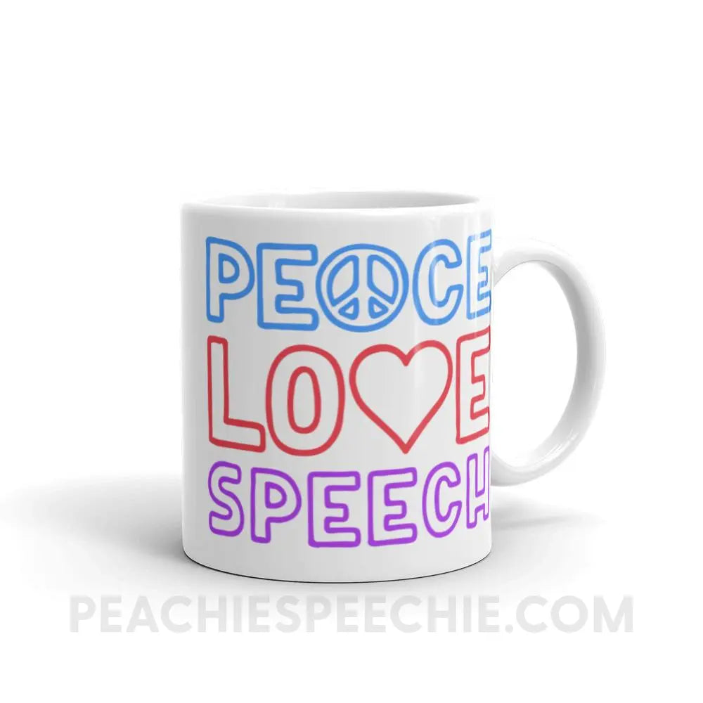 Peace Love Speech Coffee Mug - 11oz - Mugs peachiespeechie.com