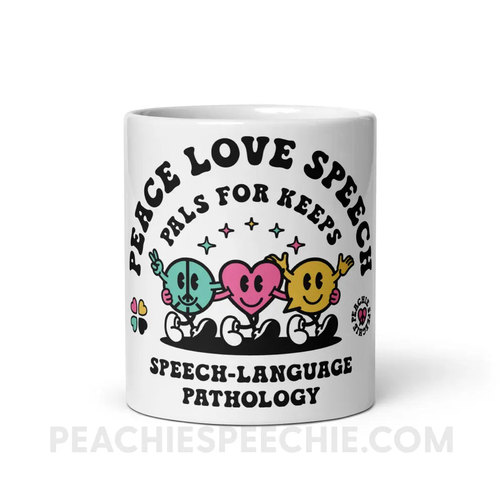 Peace Love Speech Retro Characters Coffee Mug - 11oz - peachiespeechie.com