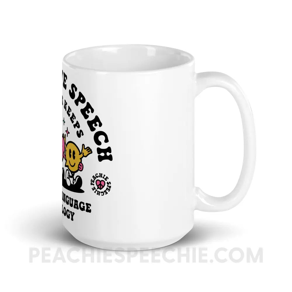 Peace Love Speech Retro Characters Coffee Mug - peachiespeechie.com