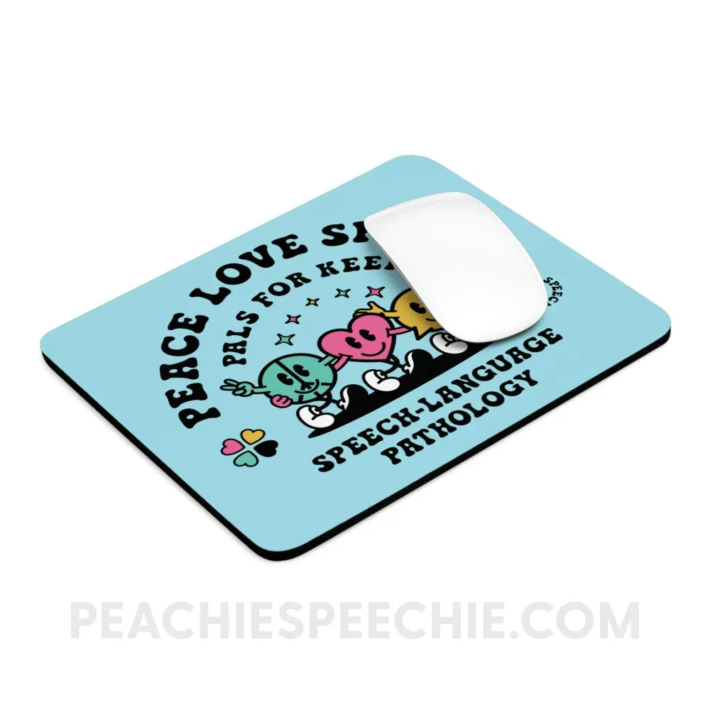 Peace Love Speech Retro Characters Mouse Pad - One size / Rectangle - Home Decor peachiespeechie.com