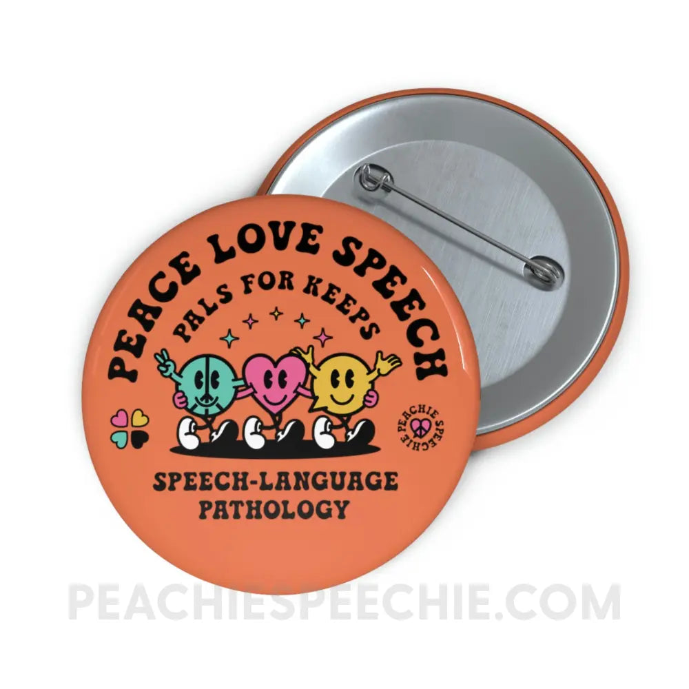 Peace Love Speech Retro Characters SLP Button - 2.25’’ - Accessories peachiespeechie.com