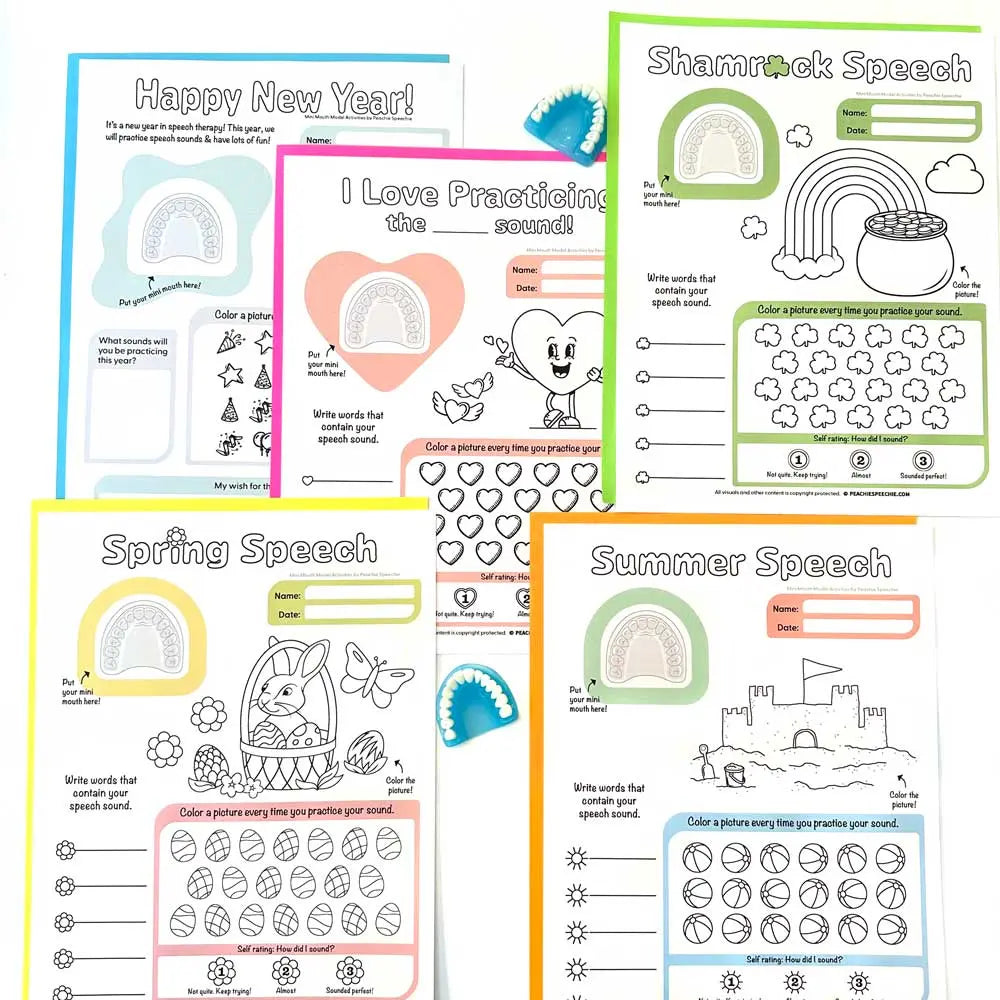 Peachie Speechie Mini Mouth Models + Activities - peachiespeechie.com