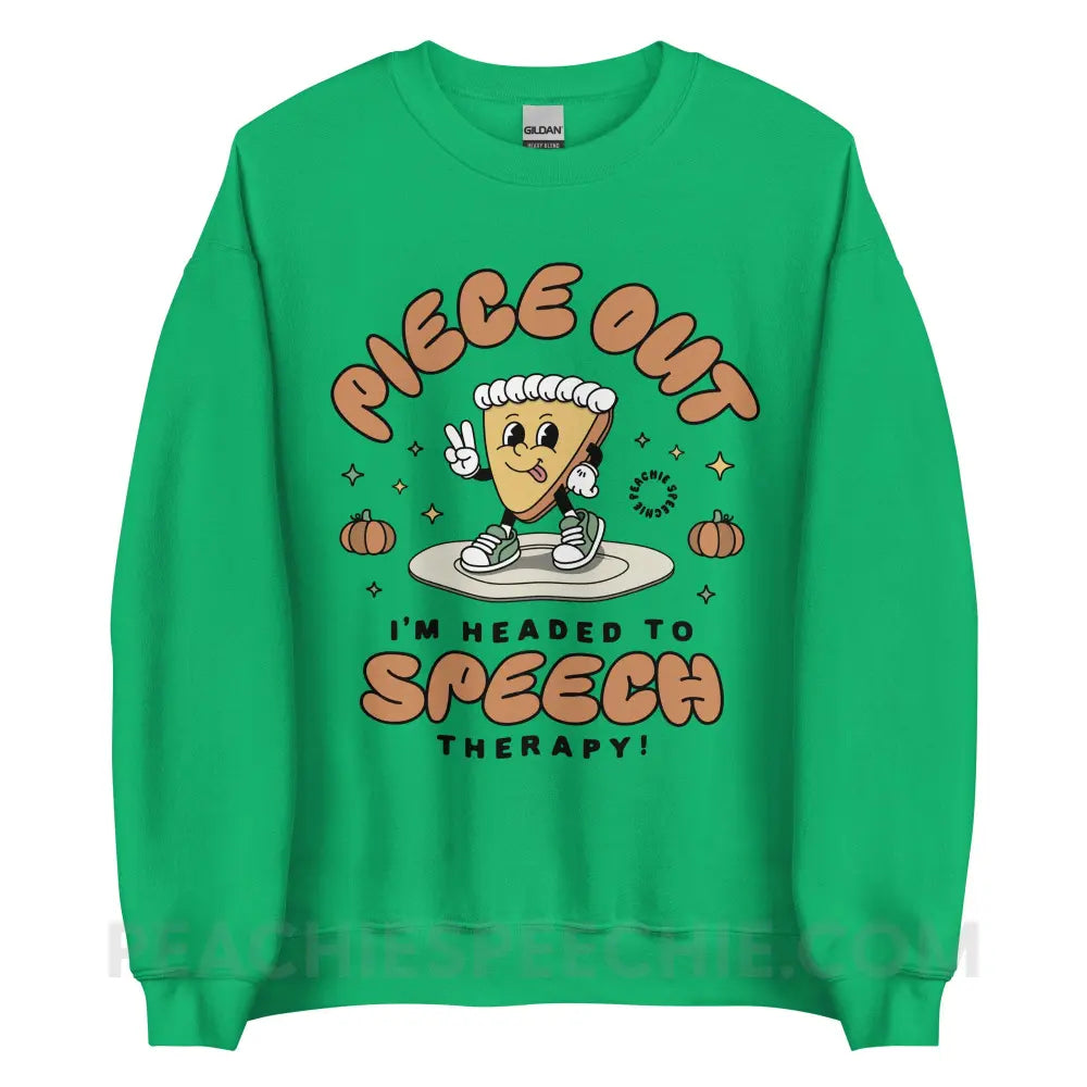 Piece Out Pumpkin Pie Classic Sweatshirt - Irish Green / S - peachiespeechie.com