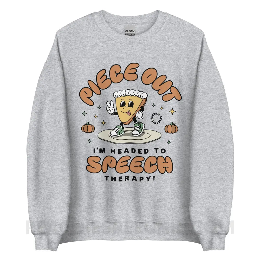 Piece Out Pumpkin Pie Classic Sweatshirt - Sport Grey / S - peachiespeechie.com