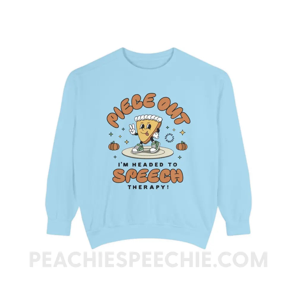 Piece Out Pumpkin Pie Comfort Colors Crewneck - Chambray / S - Sweatshirt peachiespeechie.com