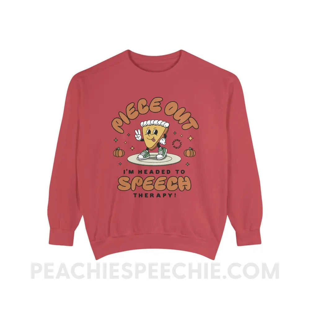 Piece Out Pumpkin Pie Comfort Colors Crewneck - Crimson / S - Sweatshirt peachiespeechie.com