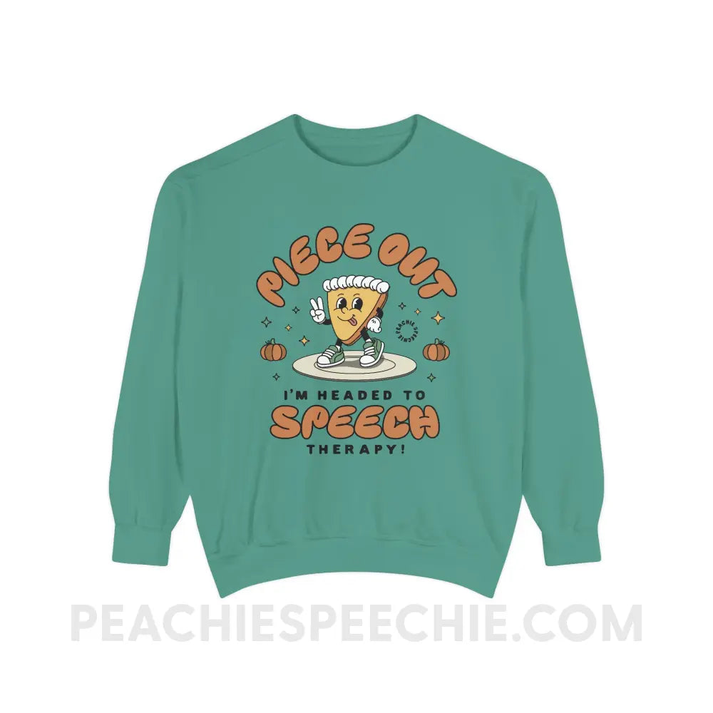 Piece Out Pumpkin Pie Comfort Colors Crewneck - Light Green / S - Sweatshirt peachiespeechie.com