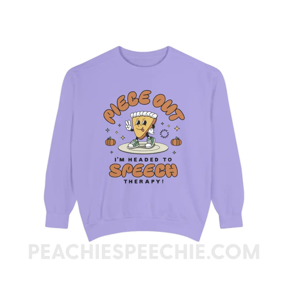 Piece Out Pumpkin Pie Comfort Colors Crewneck - Violet / S - Sweatshirt peachiespeechie.com