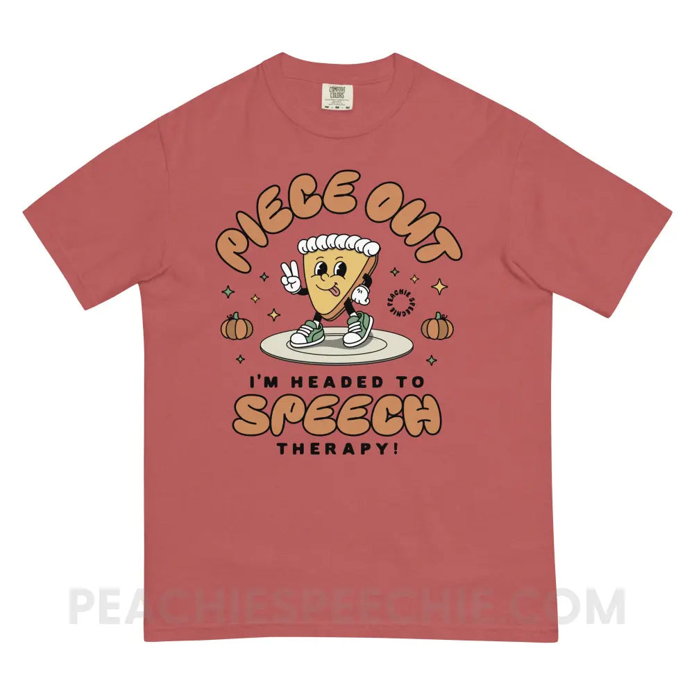 Piece Out Pumpkin Pie Comfort Colors Tee - Crimson / S - peachiespeechie.com