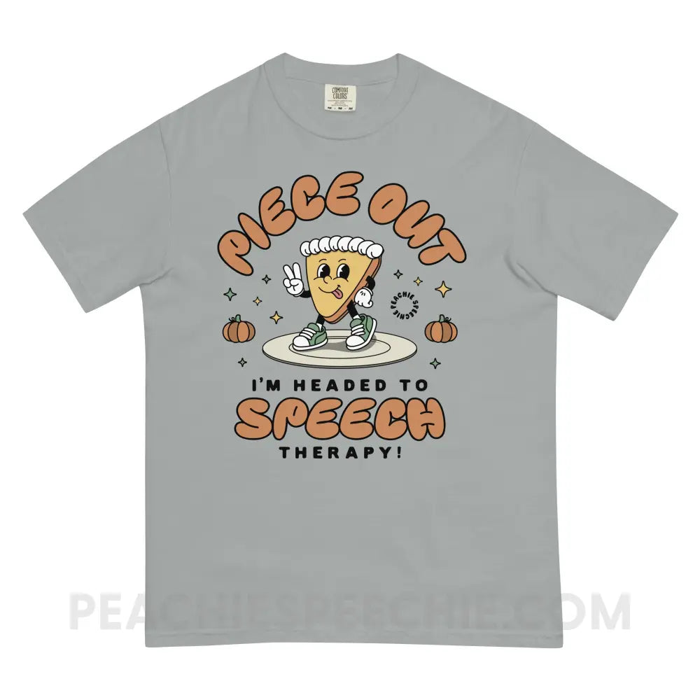 Piece Out Pumpkin Pie Comfort Colors Tee - Granite / S - peachiespeechie.com