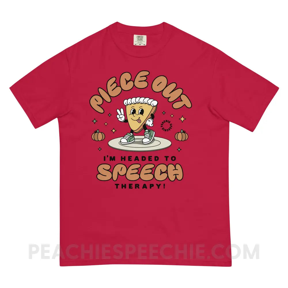 Piece Out Pumpkin Pie Comfort Colors Tee - Red / S - peachiespeechie.com