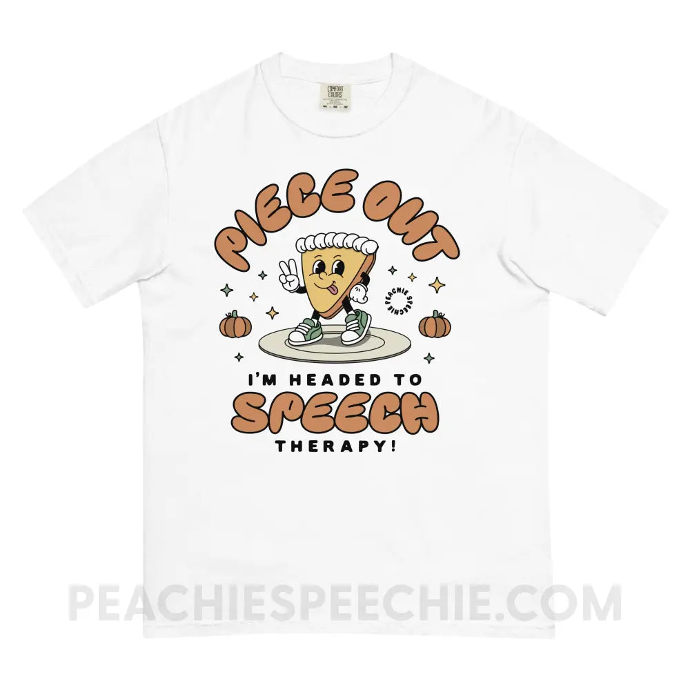 Piece Out Pumpkin Pie Comfort Colors Tee - White / S - peachiespeechie.com