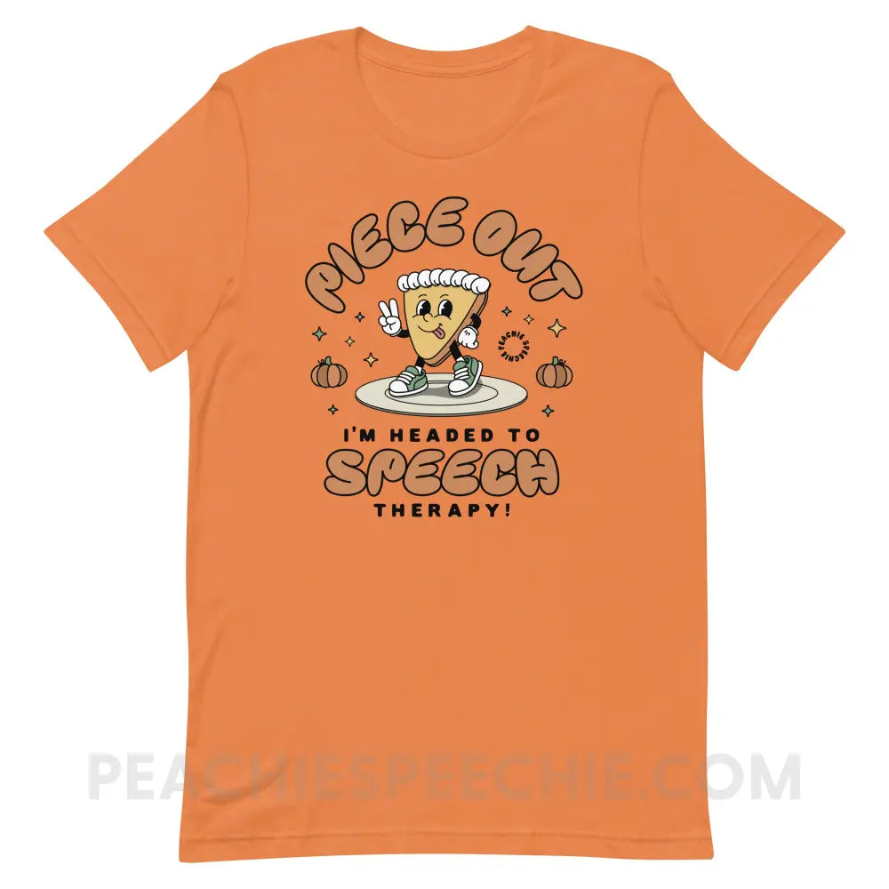 Piece Out Pumpkin Pie Premium Soft Tee - Burnt Orange / XS - peachiespeechie.com