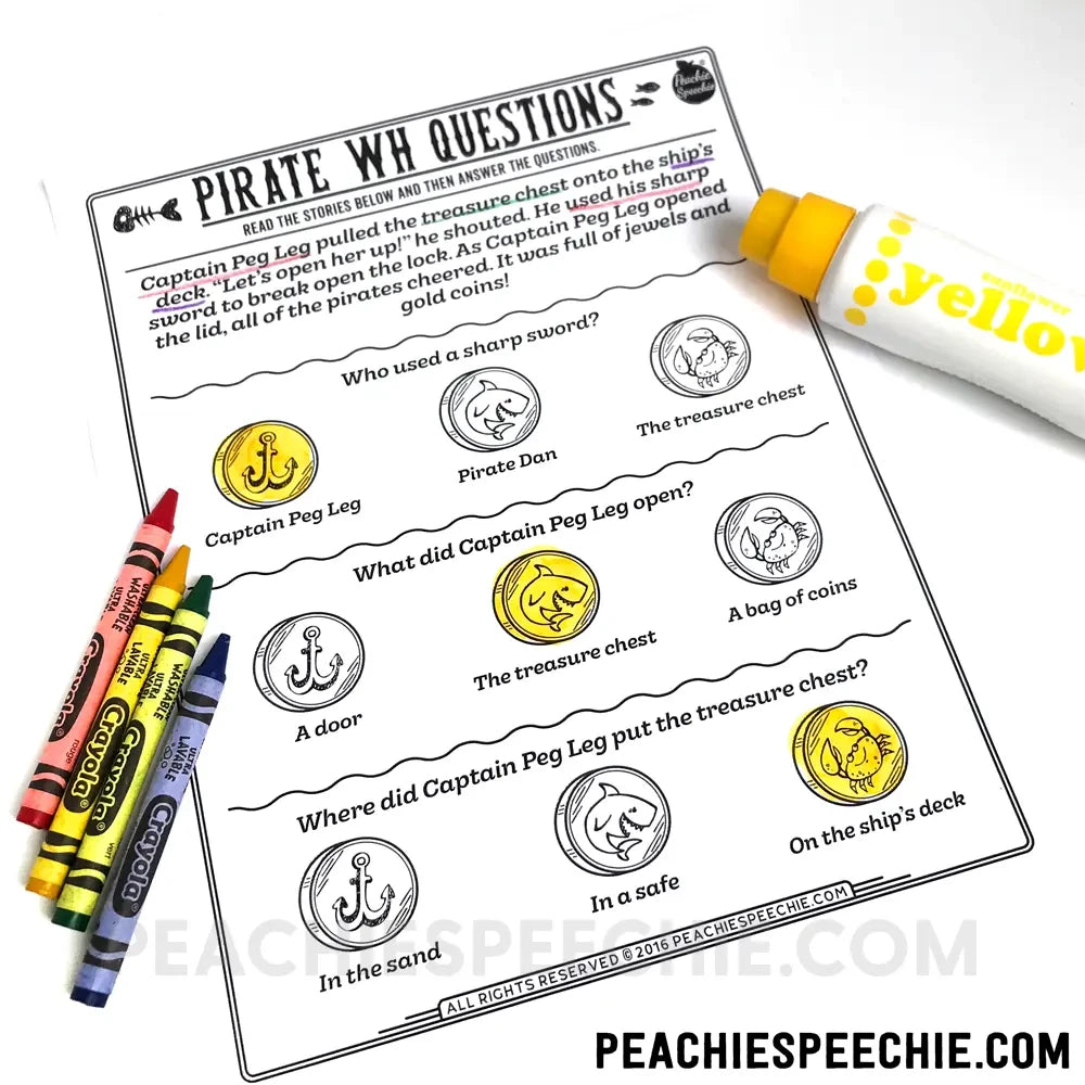 Pirate Language Activities for Speech Therapy - Materials peachiespeechie.com