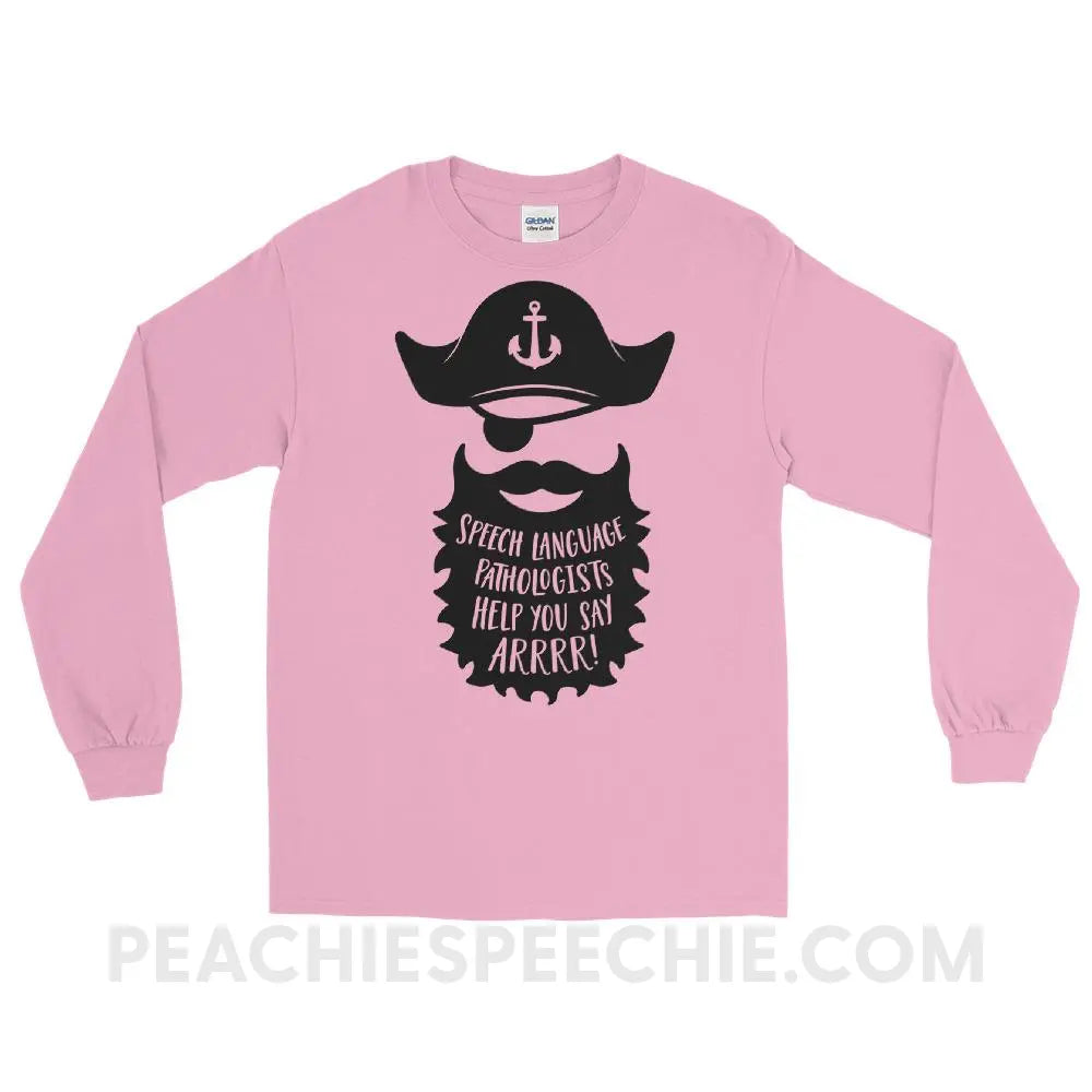 Pirate Long Sleeve Tee - Light Pink / S - T-Shirts & Tops peachiespeechie.com