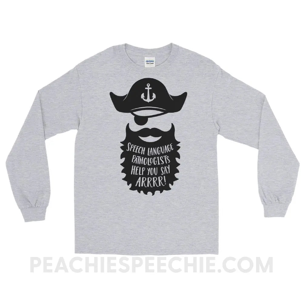 Pirate Long Sleeve Tee - Sport Grey / S - T-Shirts & Tops peachiespeechie.com