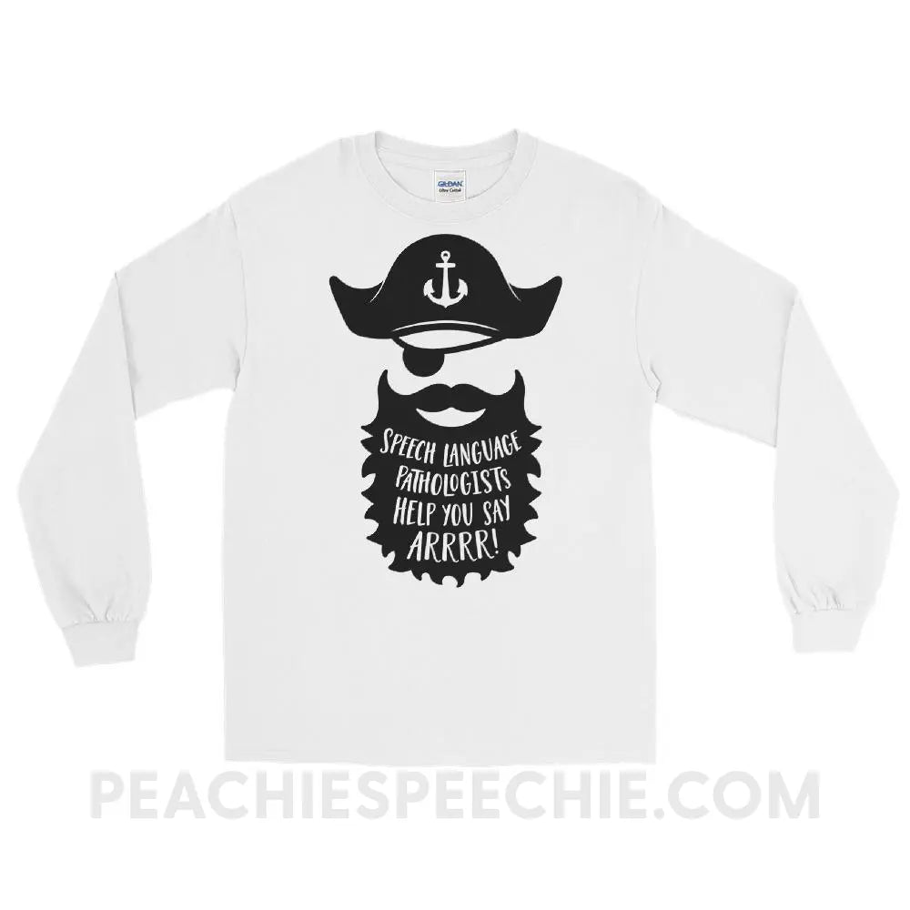 Pirate Long Sleeve Tee - White / S - T-Shirts & Tops peachiespeechie.com
