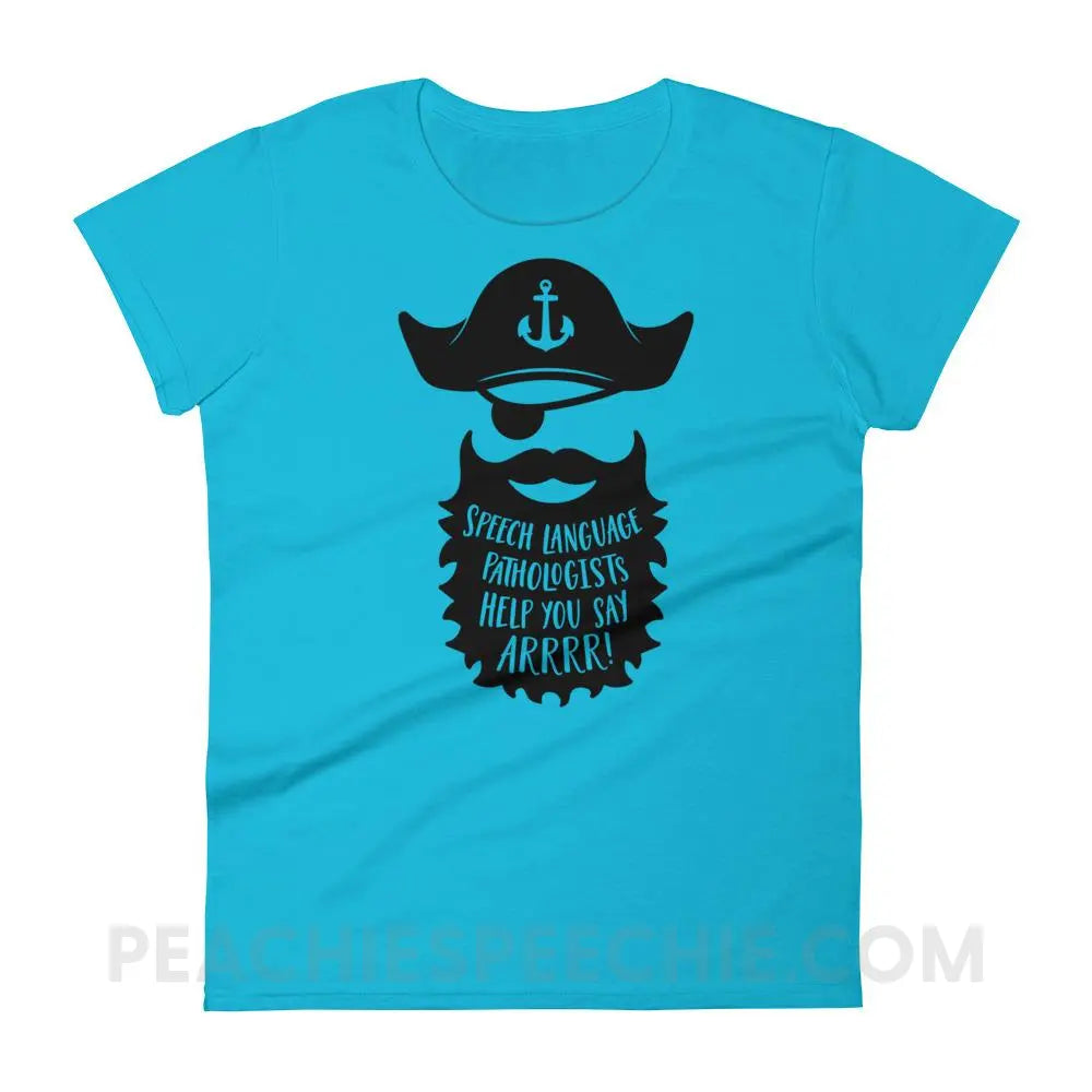Pirate Women’s Trendy Tee - Caribbean Blue / S T-Shirts & Tops peachiespeechie.com