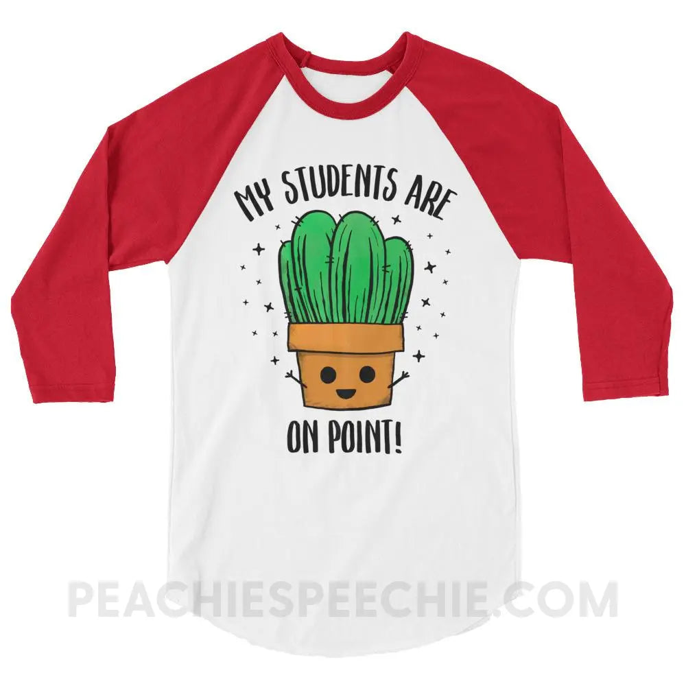 On Point Baseball Tee - White/Red / XS - T-Shirts & Tops peachiespeechie.com