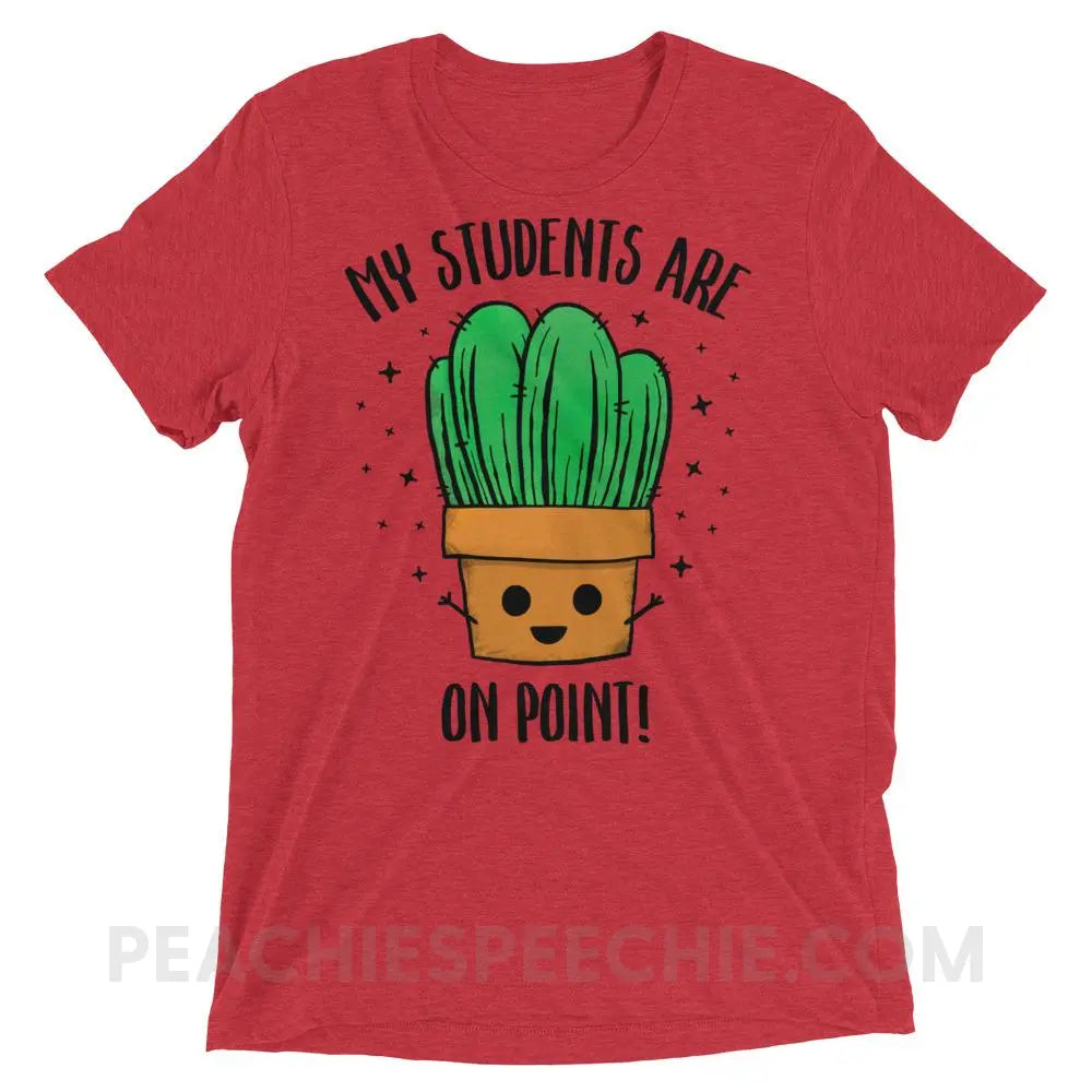On Point Tri-Blend Tee - Red Triblend / XS - T-Shirts & Tops peachiespeechie.com