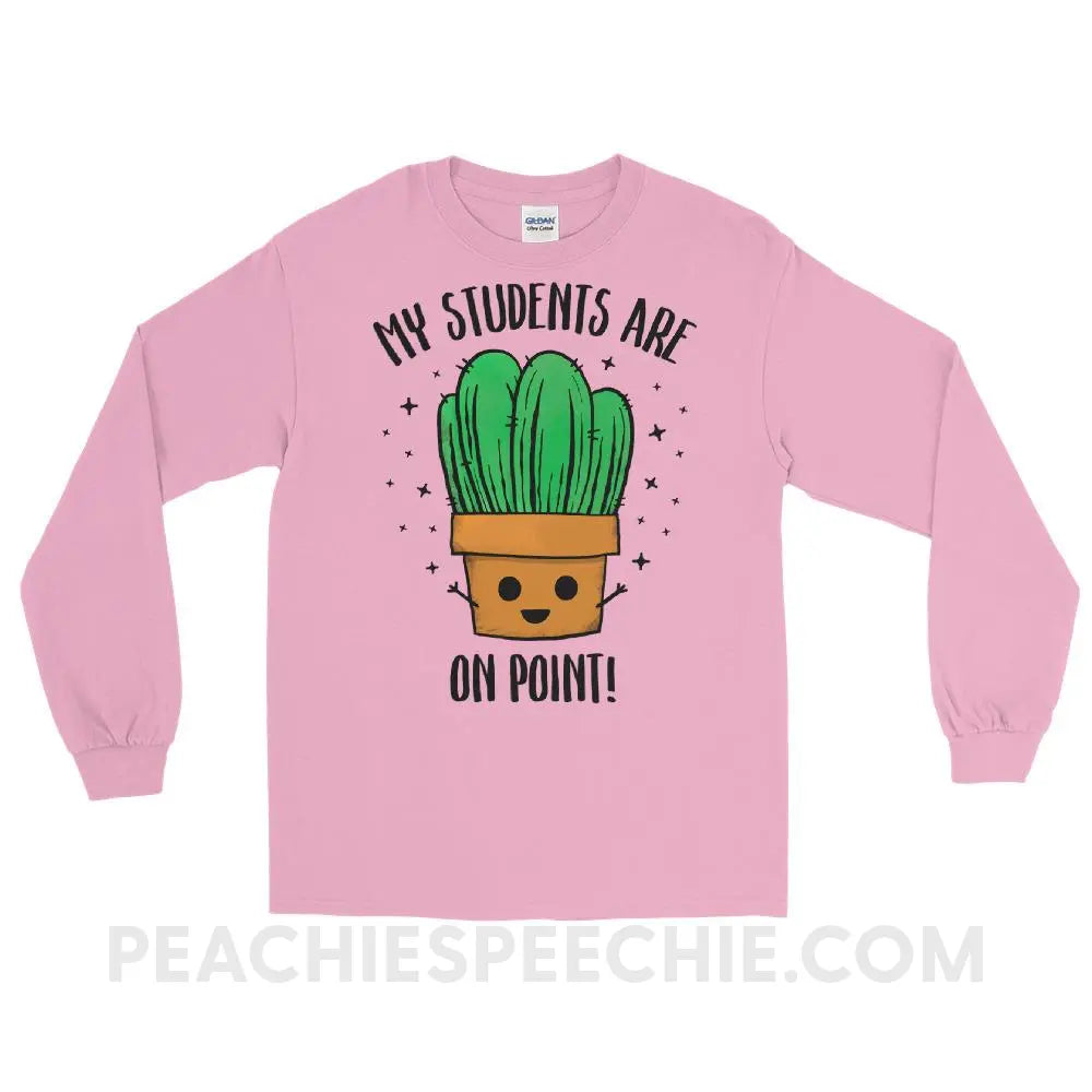 On Point Long Sleeve Tee - Light Pink / S - T-Shirts & Tops peachiespeechie.com
