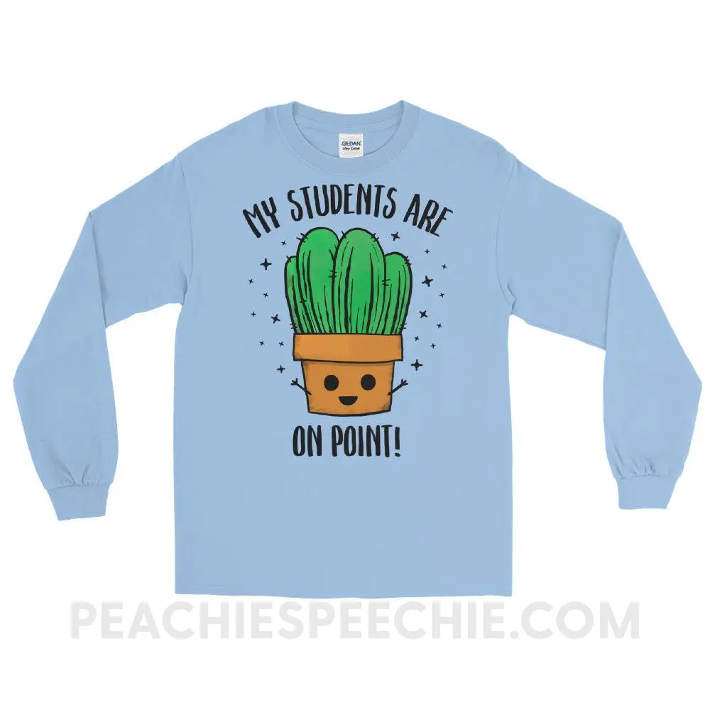 On Point Long Sleeve Tee - Light Blue / S - T-Shirts & Tops peachiespeechie.com