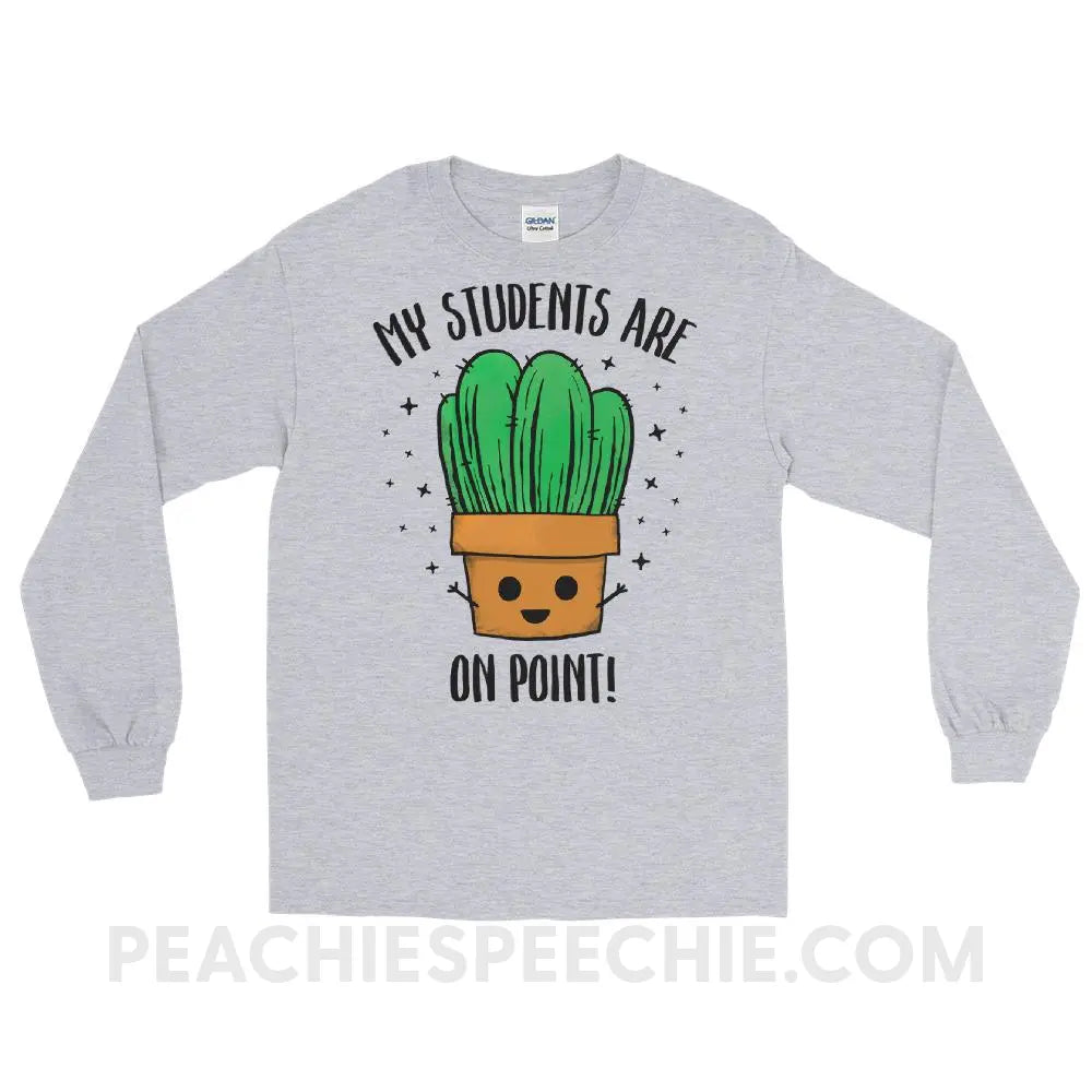 On Point Long Sleeve Tee - Sport Grey / S - T-Shirts & Tops peachiespeechie.com