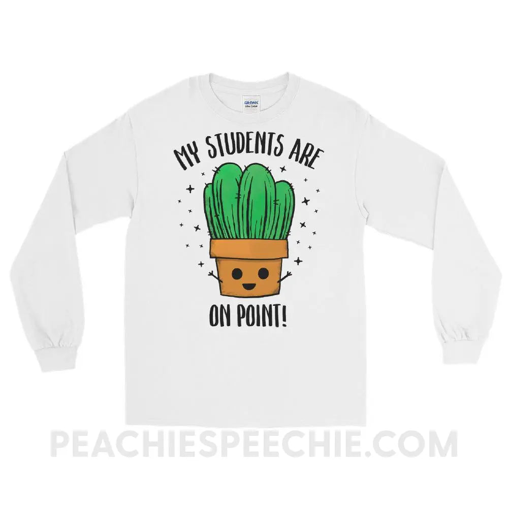 On Point Long Sleeve Tee - White / S - T-Shirts & Tops peachiespeechie.com