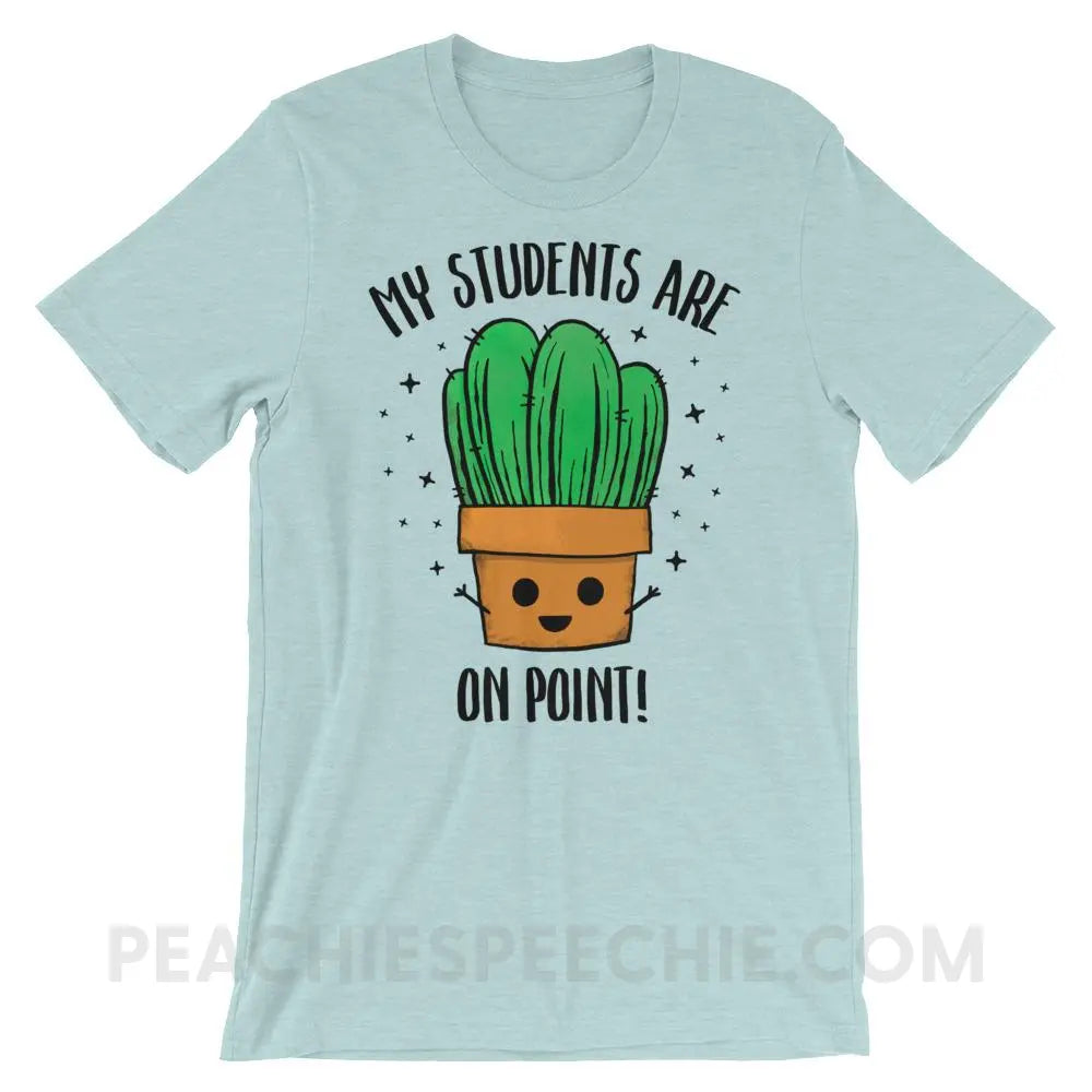 On Point Premium Soft Tee - Heather Prism Ice Blue / XS - T-Shirts & Tops peachiespeechie.com