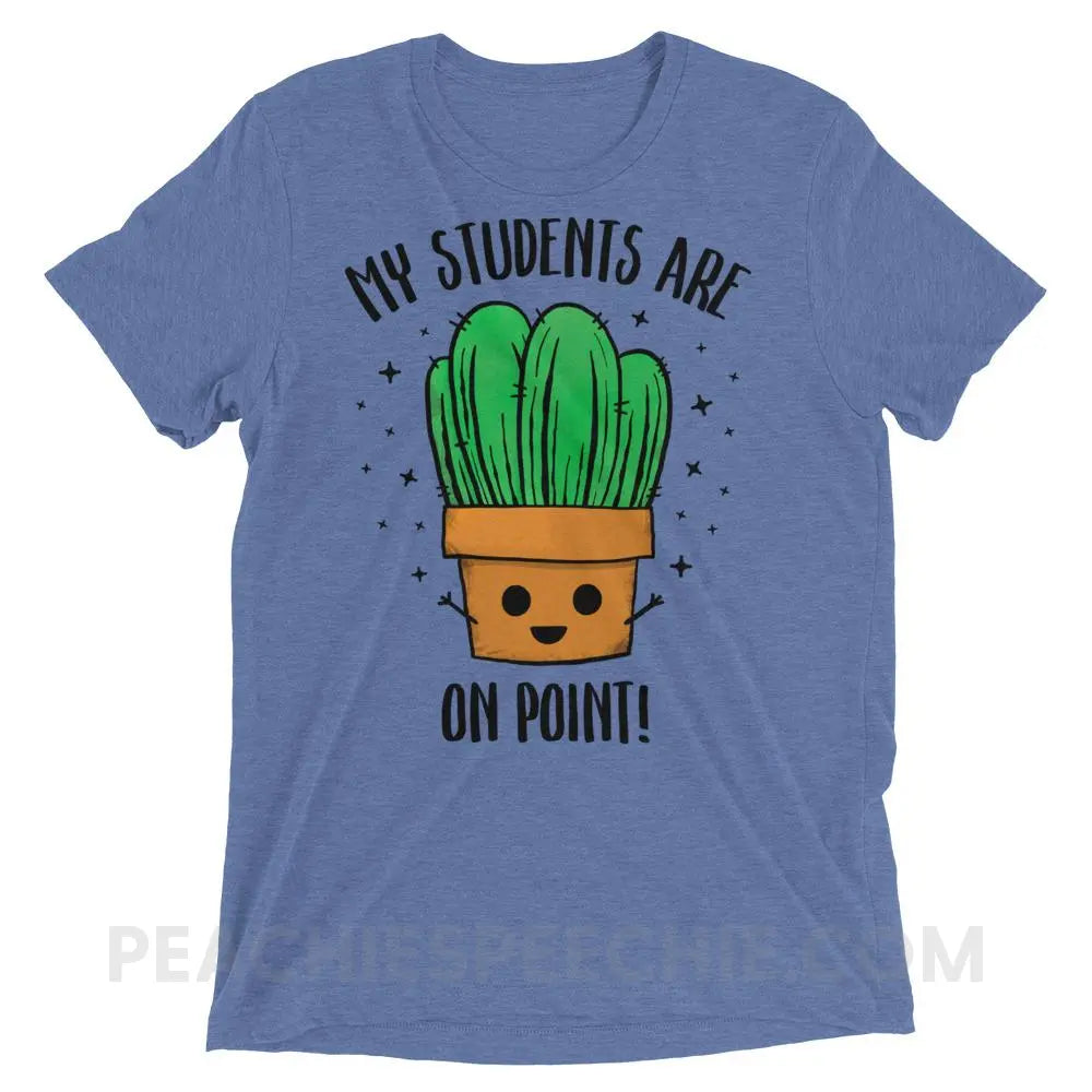 On Point Tri-Blend Tee - Blue Triblend / XS - T-Shirts & Tops peachiespeechie.com