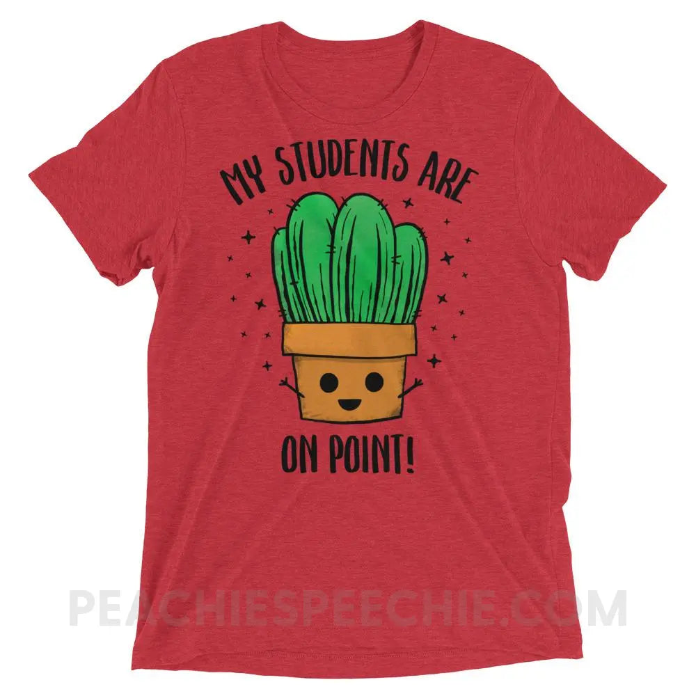 On Point Tri-Blend Tee - Red Triblend / XS - T-Shirts & Tops peachiespeechie.com